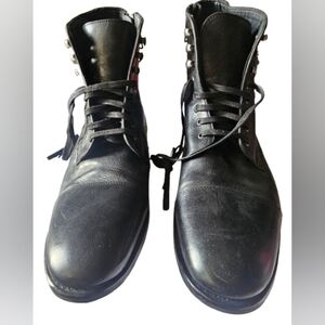 Like New Men's Frye Black Leather Lace Up Ankle Boots 13